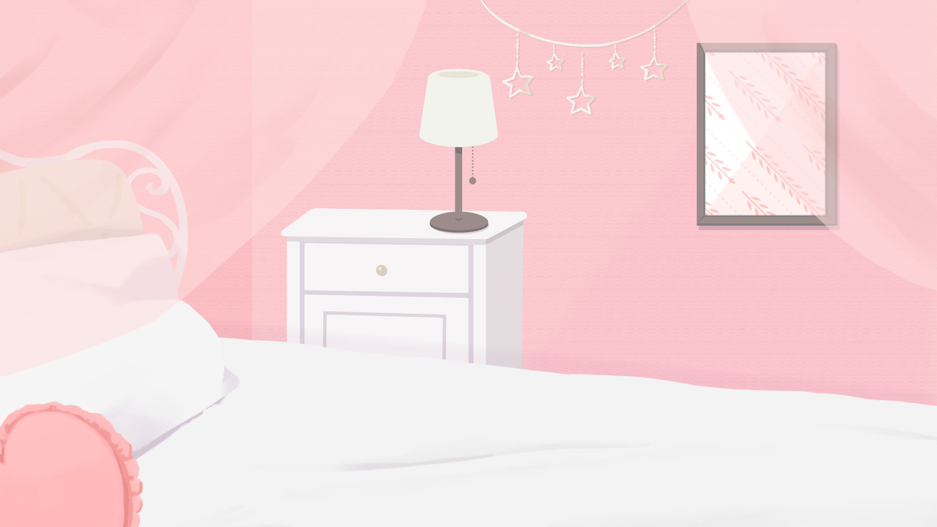 かわいいピンク色の部屋のイラスト素材 Okumono