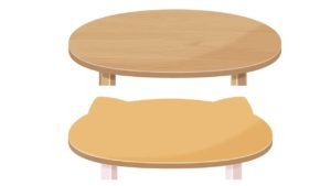 作業中のテーブルのイラスト素材 6種 Okumono