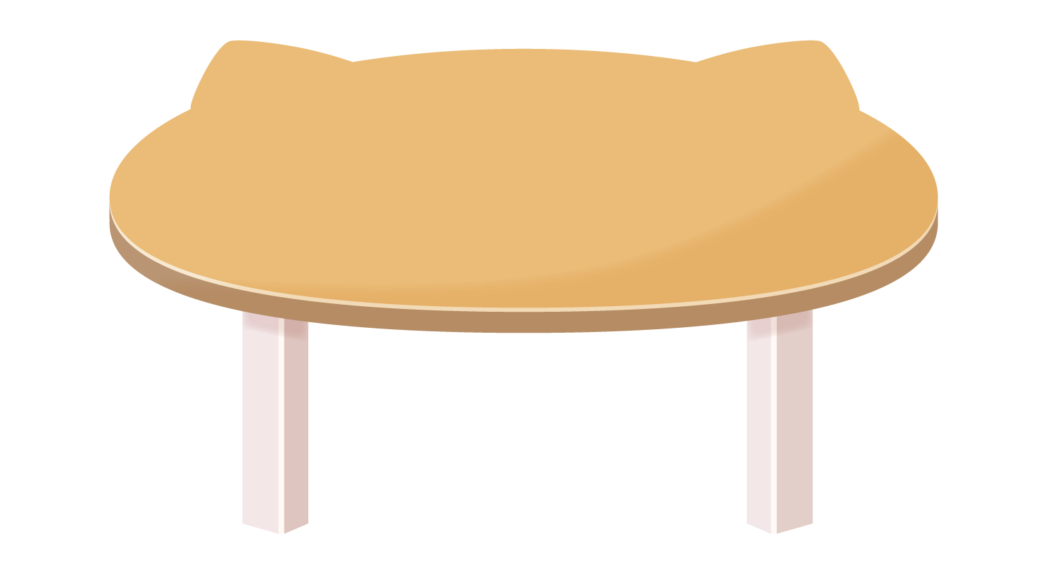 かわいいテーブル ちゃぶ台のイラスト 3種 Okumono