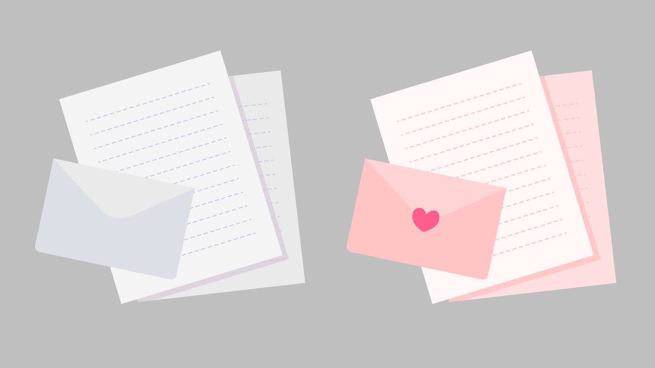 手紙とラブレターのイラスト素材 Okumono