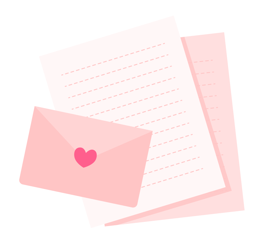 手紙とラブレターのイラスト素材 Okumono