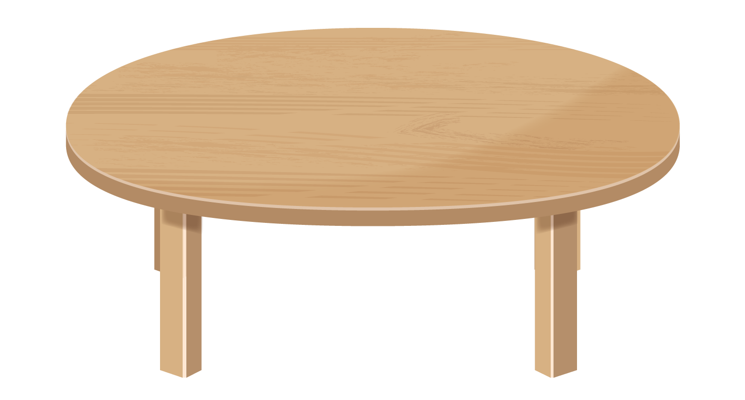 かわいいテーブル・ちゃぶ台のイラスト(3種) | OKUMONO