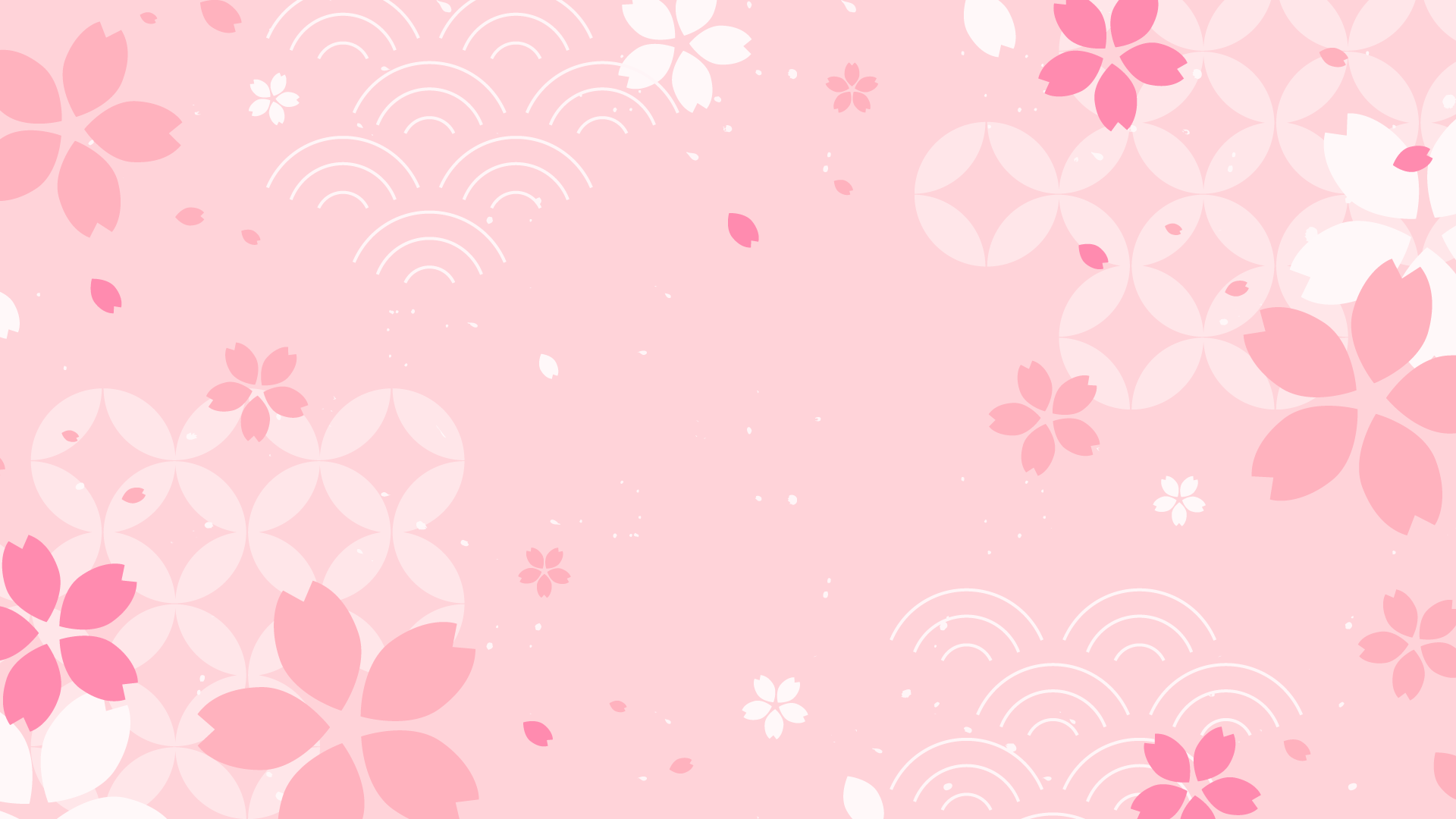 和柄と桜の背景 9種 Okumono