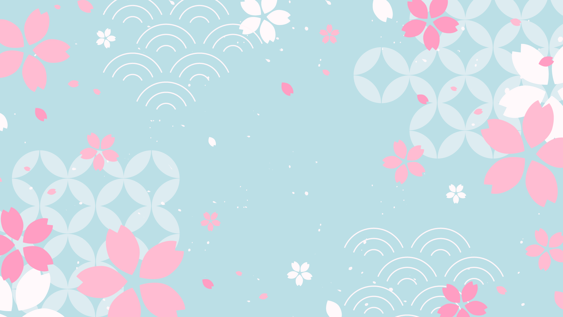 和柄と桜の背景 9種 Okumono