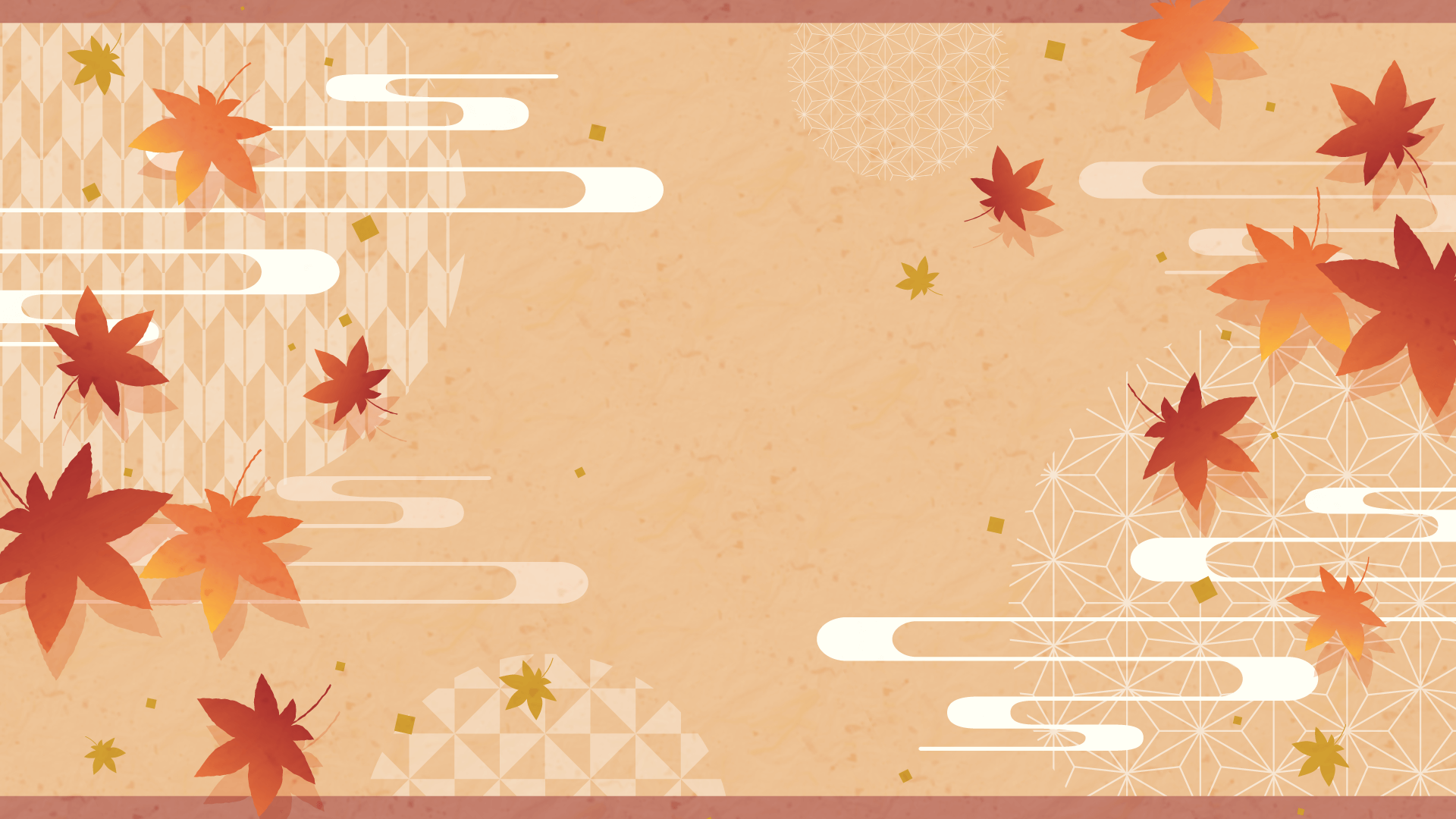 和柄と紅葉な秋の背景(8種) | OKUMONO