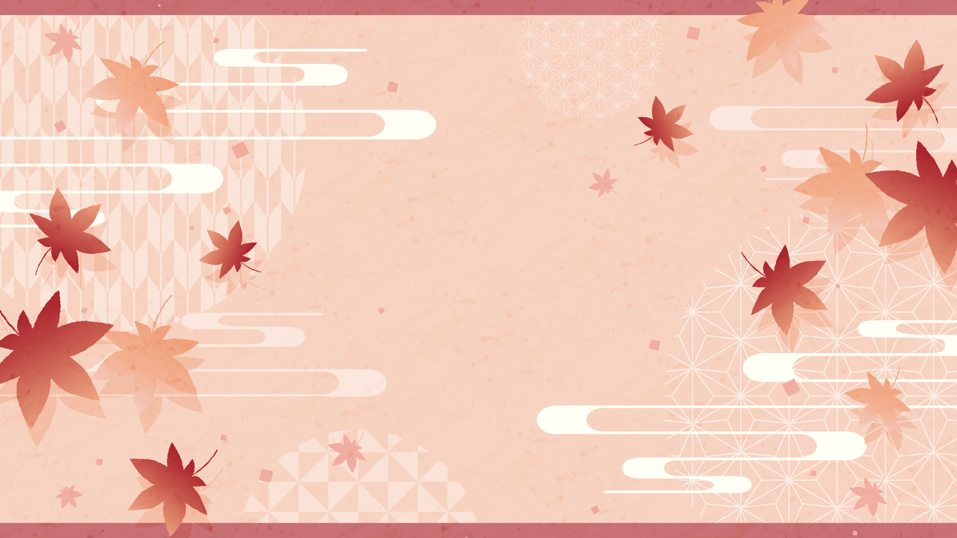 和柄と紅葉な秋の背景 8種 Okumono